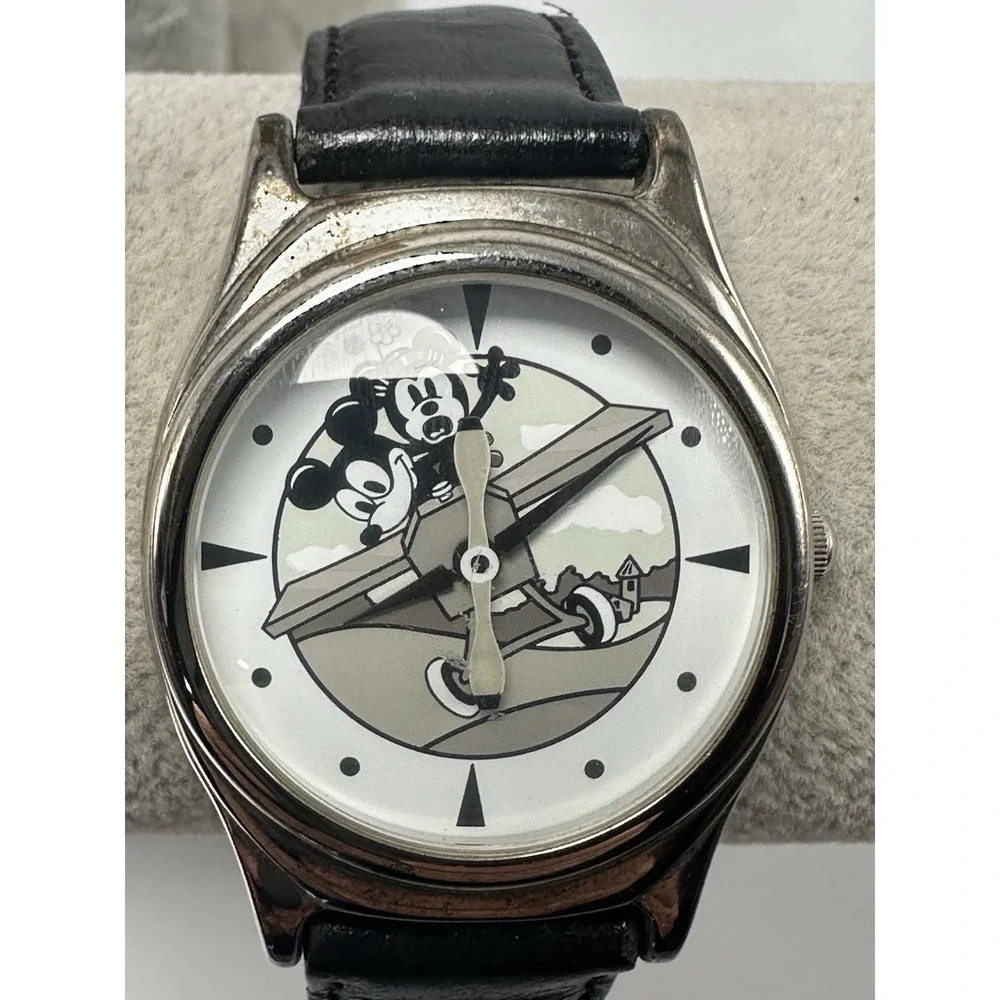Mickey Classic Adventures Watch New Battery Crazy Airplane 35MM 8